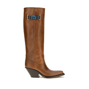 Chloé Brown Leather Over The Knee Boots