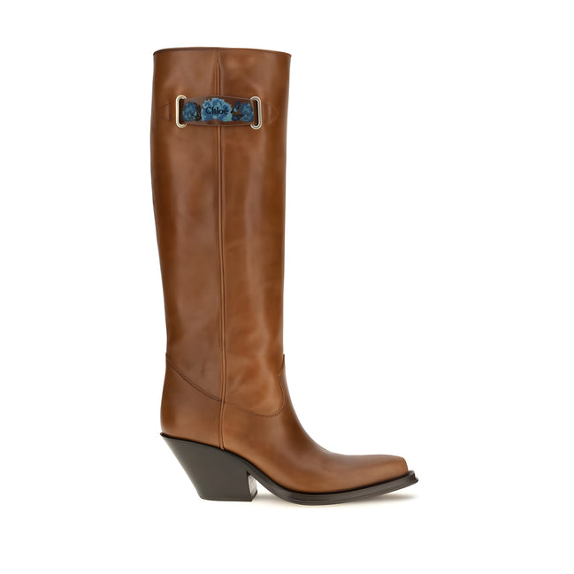 Chloé Brown Leather Over The Knee Boots