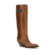 Chloé Brown Leather Over The Knee Boots