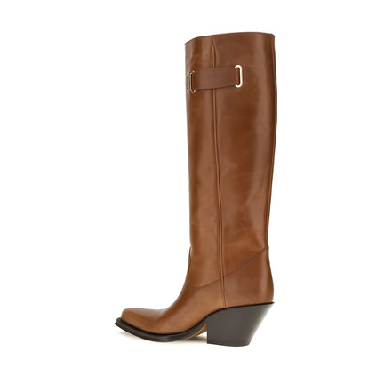 Chloé Brown Leather Over The Knee Boots