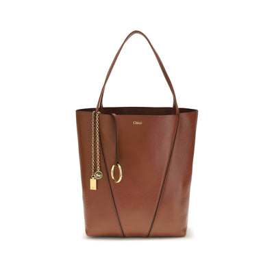 Chloé Brown Spin Large Shoulder Bag