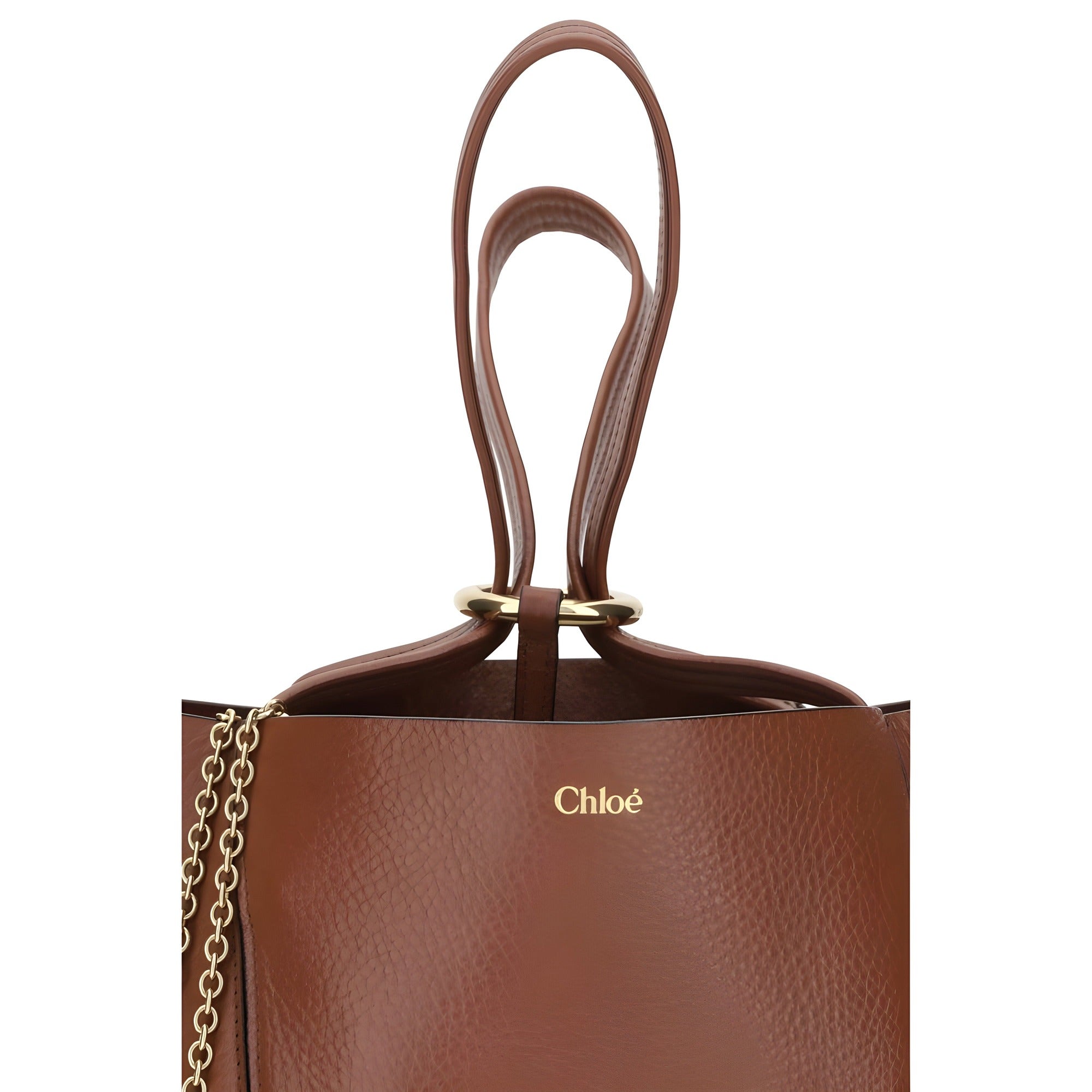 Chloé Brown Spin Large Shoulder Bag