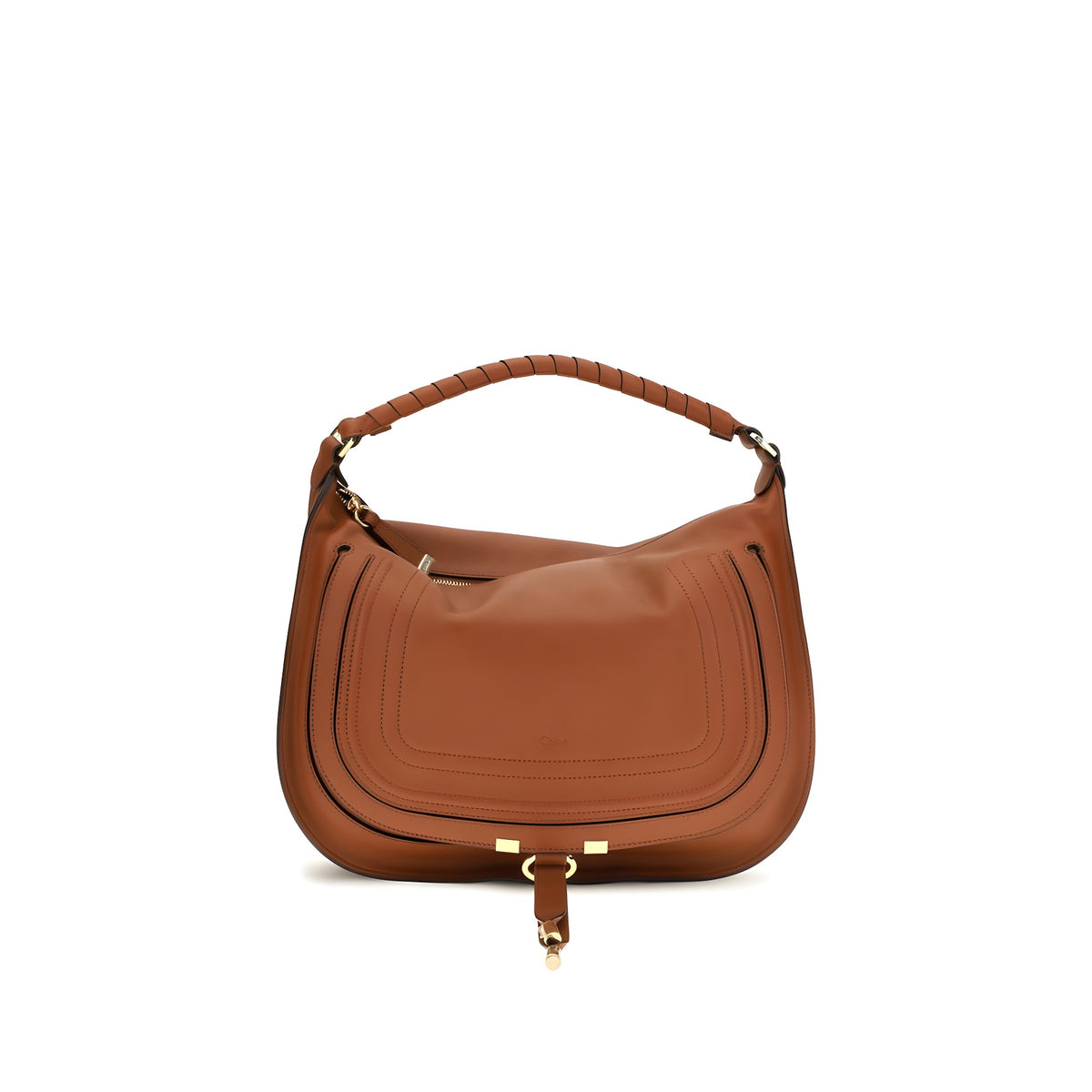 Chloé Brown Calf Leather Shoulder Bag Marcie