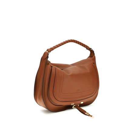 Chloé Brown Calf Leather Shoulder Bag Marcie