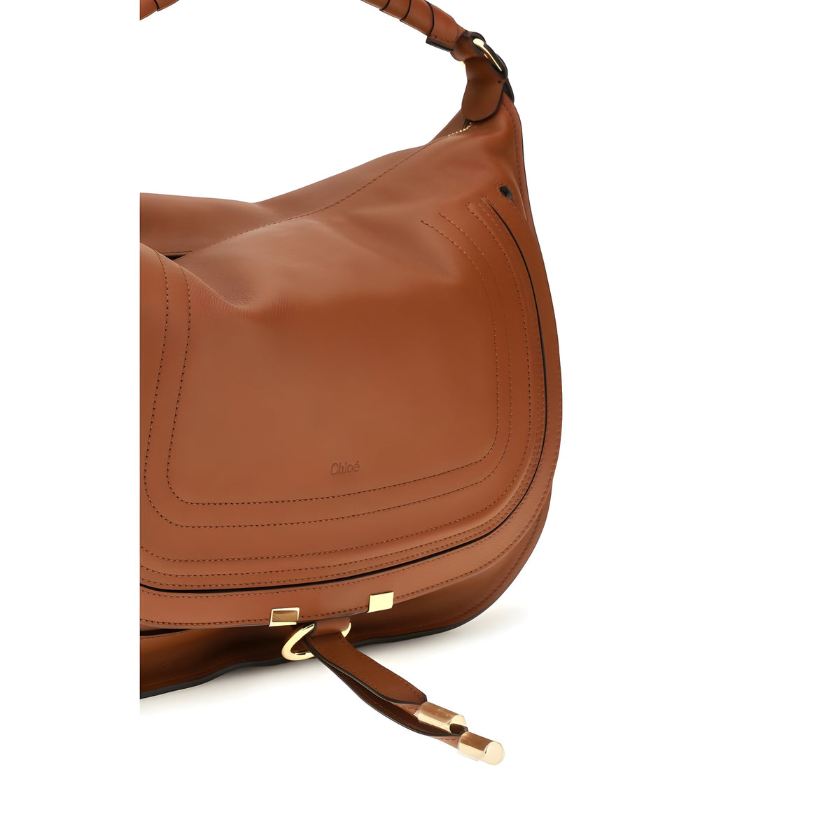 Chloé Brown Calf Leather Shoulder Bag Marcie