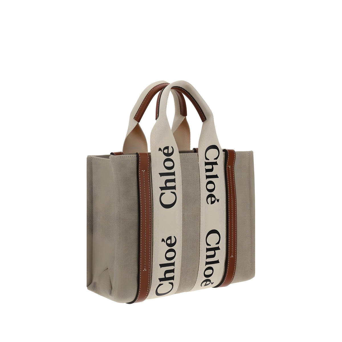 Chloé Brown Linen Handbag