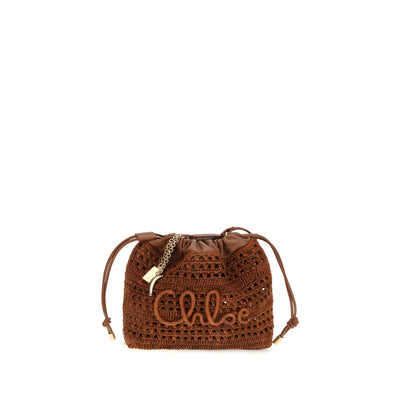 Chloé Brown Raffia Shoulder Bag