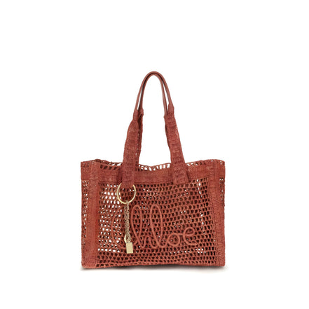 Chloé Brown Raffia Shoulder Bag