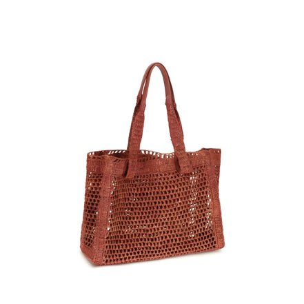 Chloé Brown Raffia Shoulder Bag