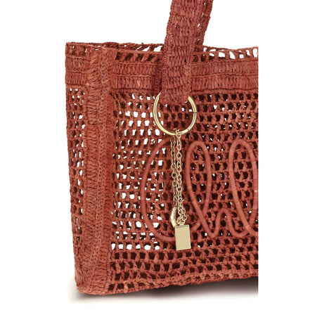 Chloé Brown Raffia Shoulder Bag