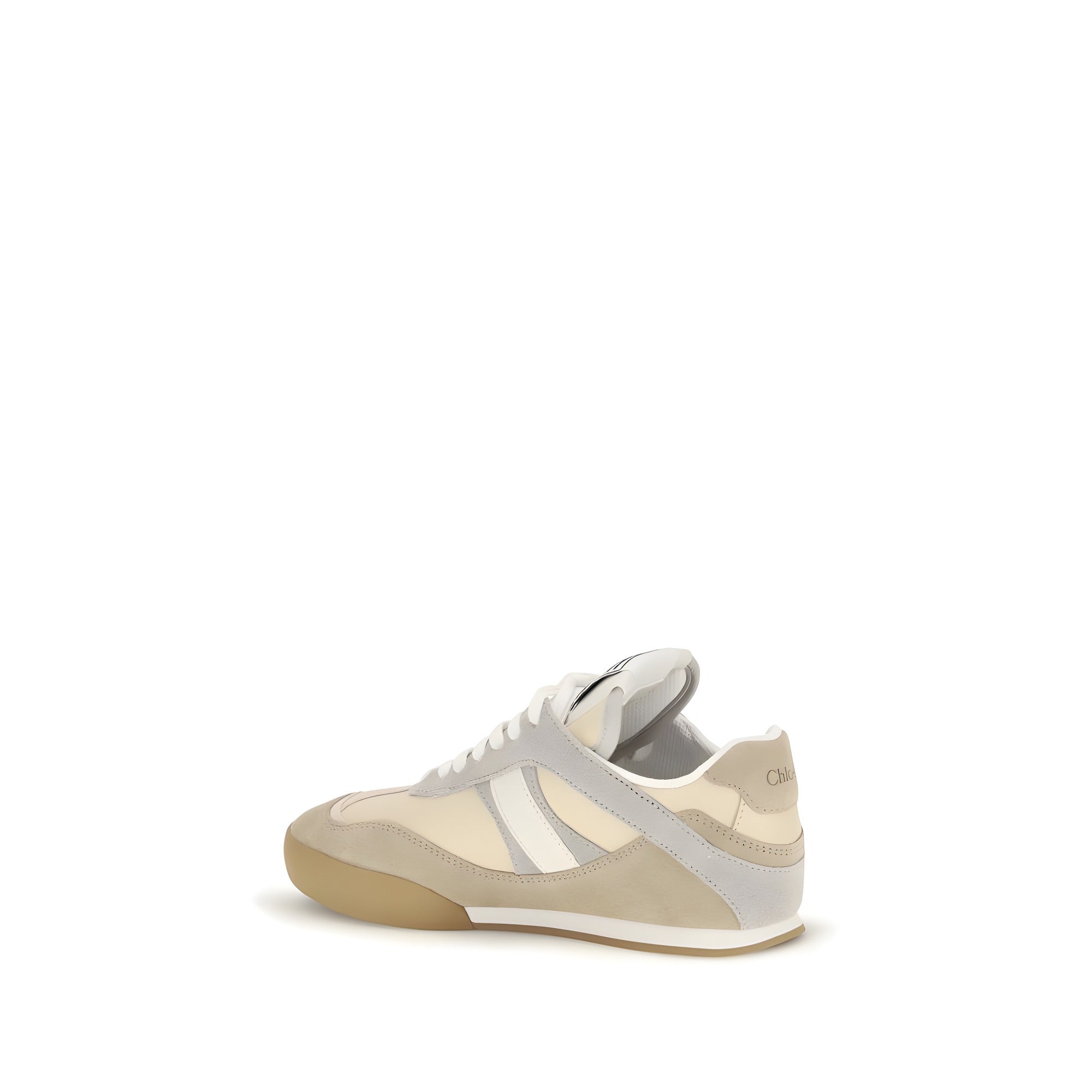 Chloé Gray Calf Leather Athletic Sneakers
