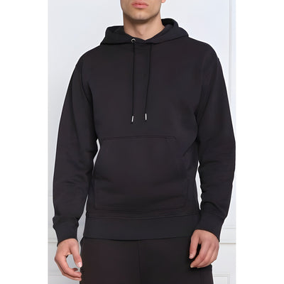 Sweat-shirt à capuche en coton bleu foncé avec logo Hugo Boss