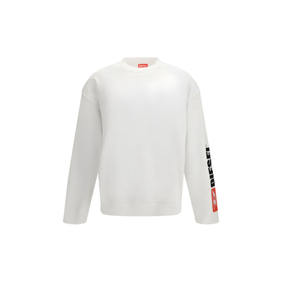 Diesel White Cotton Sweatshirt