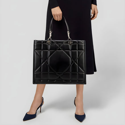Dior Black Leather Tote Bag