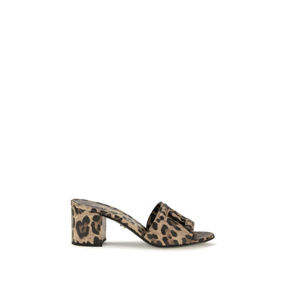 Dolce & Gabbana Beige Calf Leather Mules