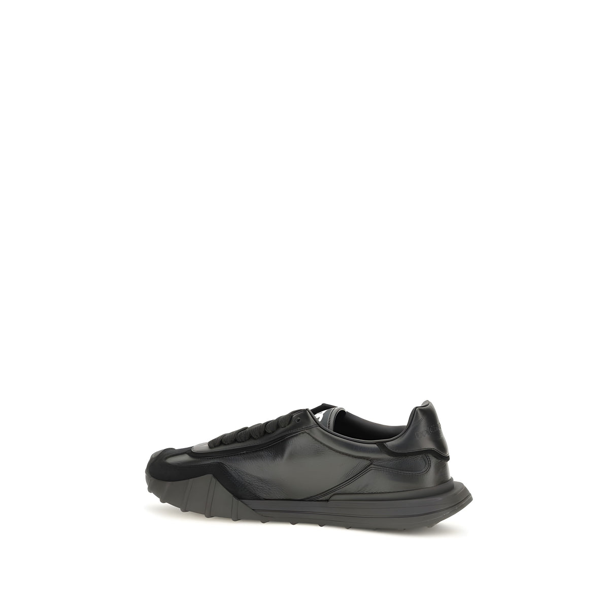Dolce & Gabbana Black Calf Leather Athletic Sneakers
