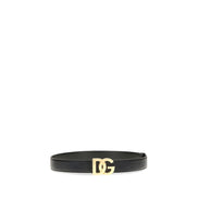 Dolce & Gabbana Black Calf Leather Regular Belt