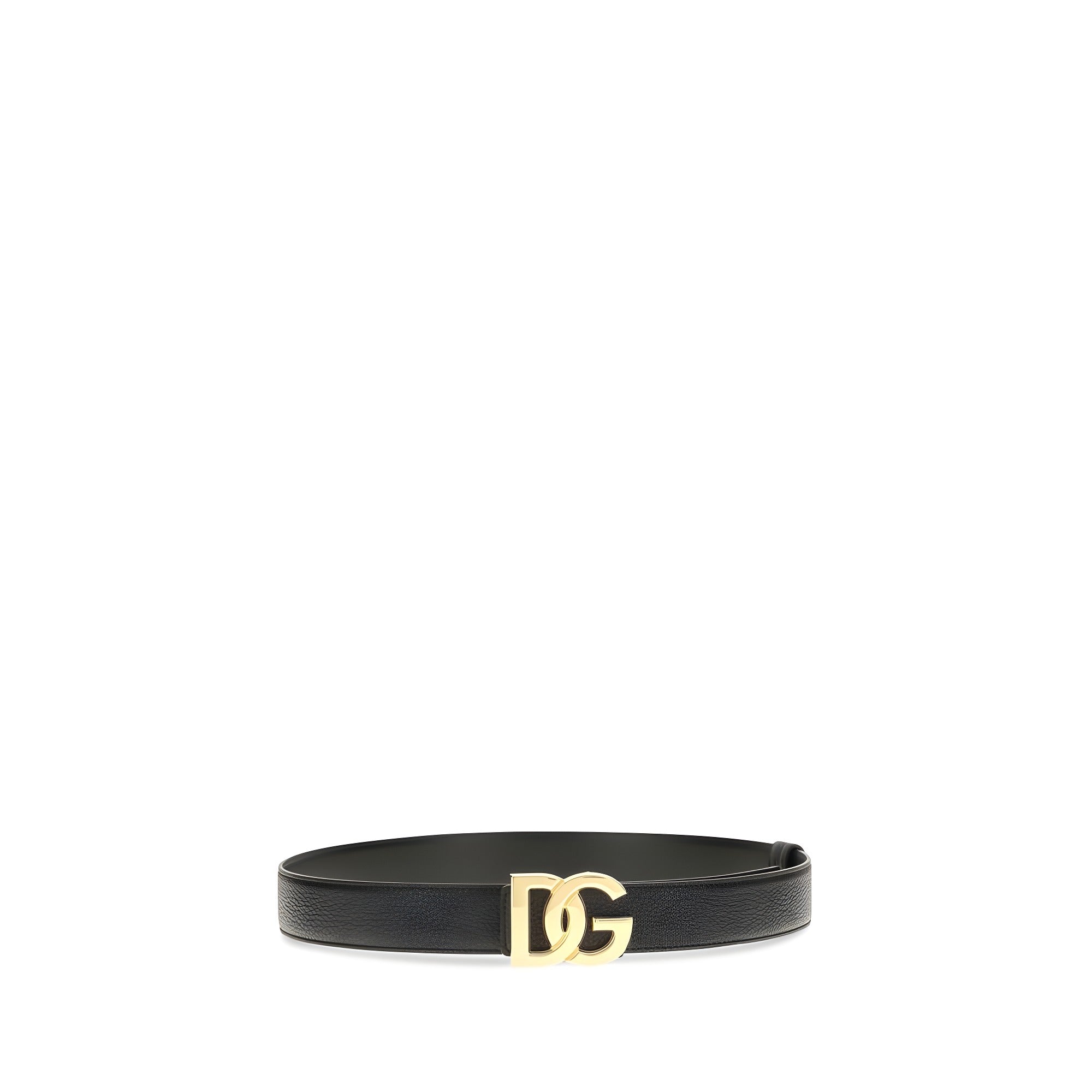 Dolce & Gabbana Black Calf Leather Regular Belt