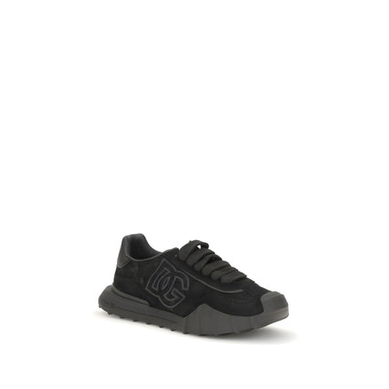 Dolce & Gabbana Black Calf Leather Chunky Sneakers