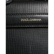Sac de voyage en cuir avec application voiture Dolce & Gabbana noir