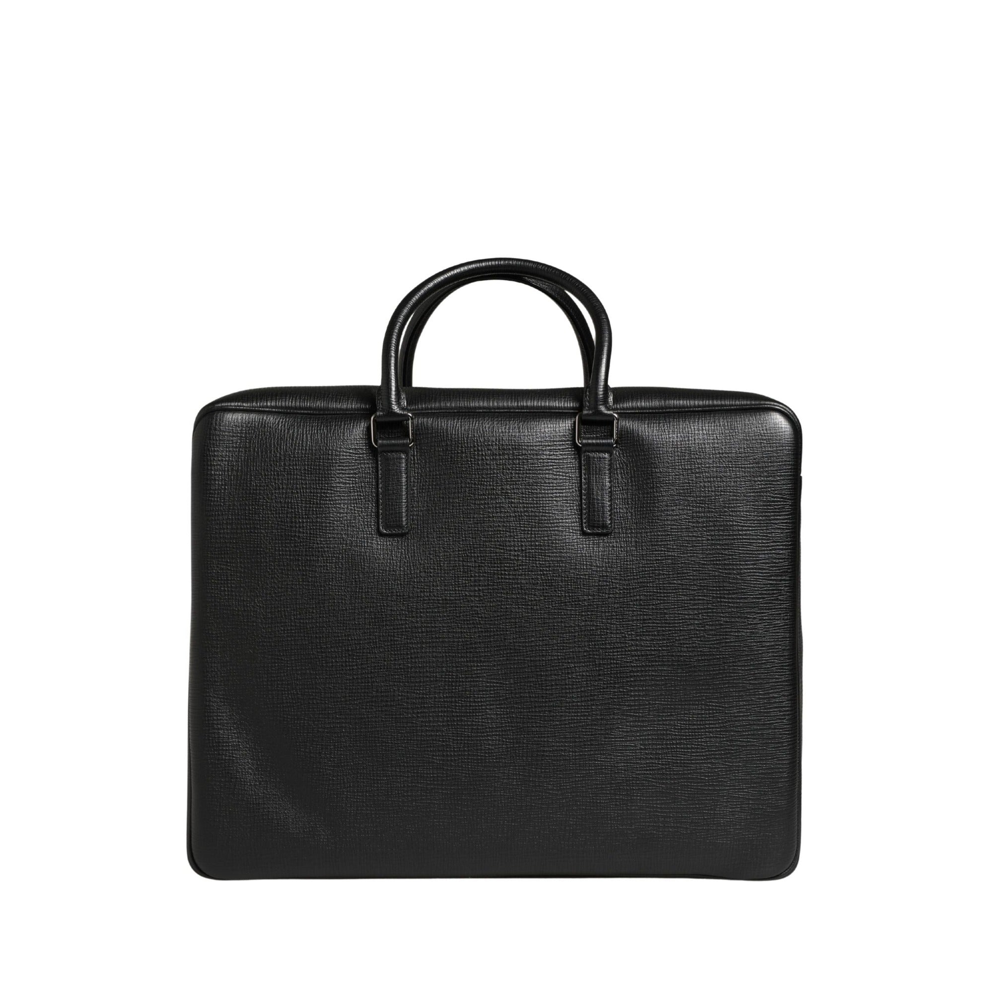 Sac de voyage en cuir avec application voiture Dolce & Gabbana noir