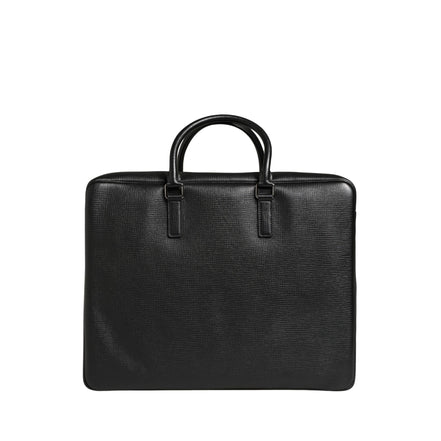 Sac de voyage en cuir avec application voiture Dolce & Gabbana noir