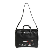Sac de voyage en cuir avec application voiture Dolce & Gabbana noir