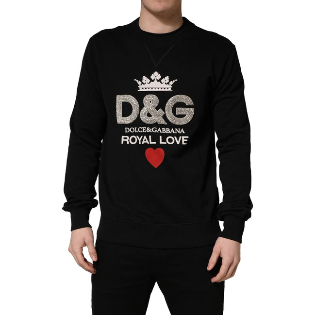 Dolce & Gabbana Black Embellished Cotton Sweatshirt