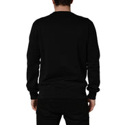Dolce & Gabbana Black Embellished Cotton Sweatshirt