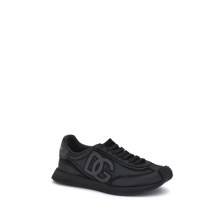 Dolce & Gabbana Black Fabric Athletic Sneakers