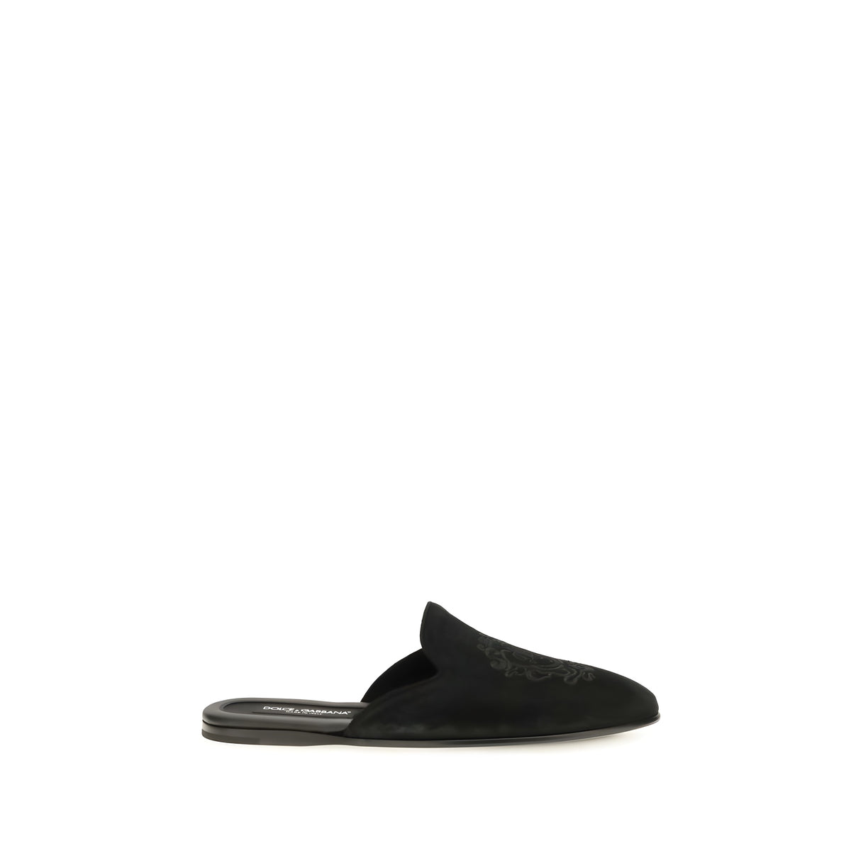 Dolce & Gabbana Black Leather Mules