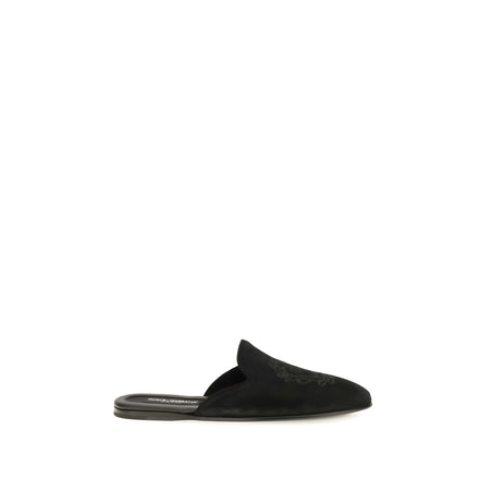 Dolce & Gabbana Black Leather Mules