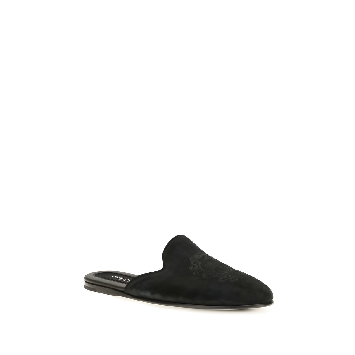 Dolce & Gabbana Black Leather Mules