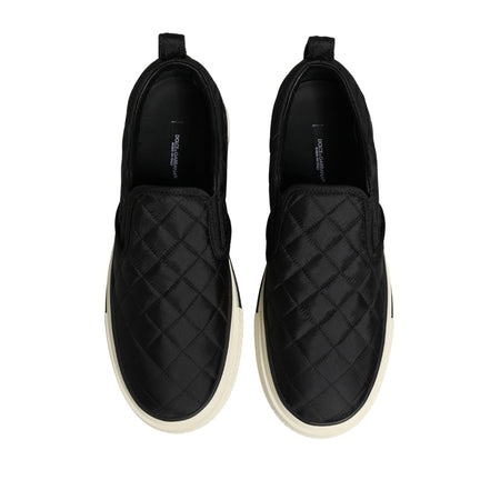 Dolce & Gabbana Black Quilted Slip On Low Top Sneakers