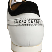 Dolce & Gabbana Black White Suede Low Top Sneakers
