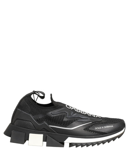 Dolce & Gabbana Black White Sorrento Slip-On Logo Sneakers