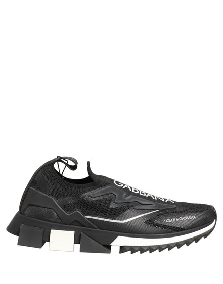 Dolce & Gabbana Black White Sorrento Slip-On Logo Sneakers