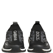 Dolce & Gabbana Black White Sorrento Slip-On Logo Sneakers