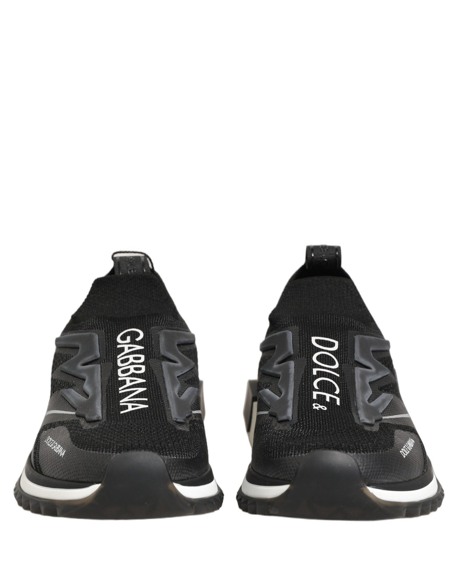 Dolce & Gabbana Black White Sorrento Slip-On Logo Sneakers