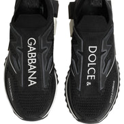 Dolce & Gabbana Black White Sorrento Slip-On Logo Sneakers
