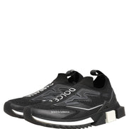 Dolce & Gabbana Black White Sorrento Slip-On Logo Sneakers