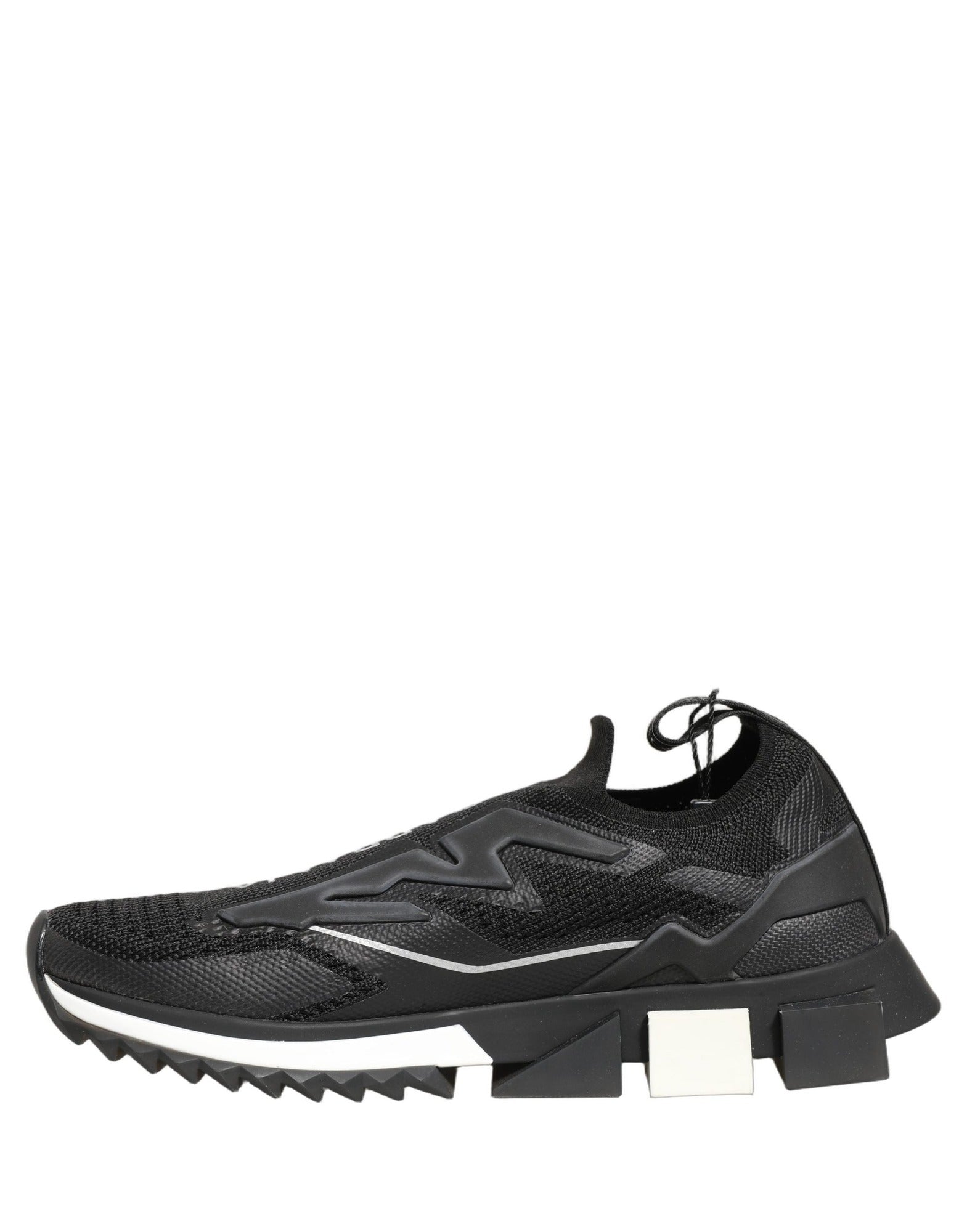 Dolce & Gabbana Black White Sorrento Slip-On Logo Sneakers