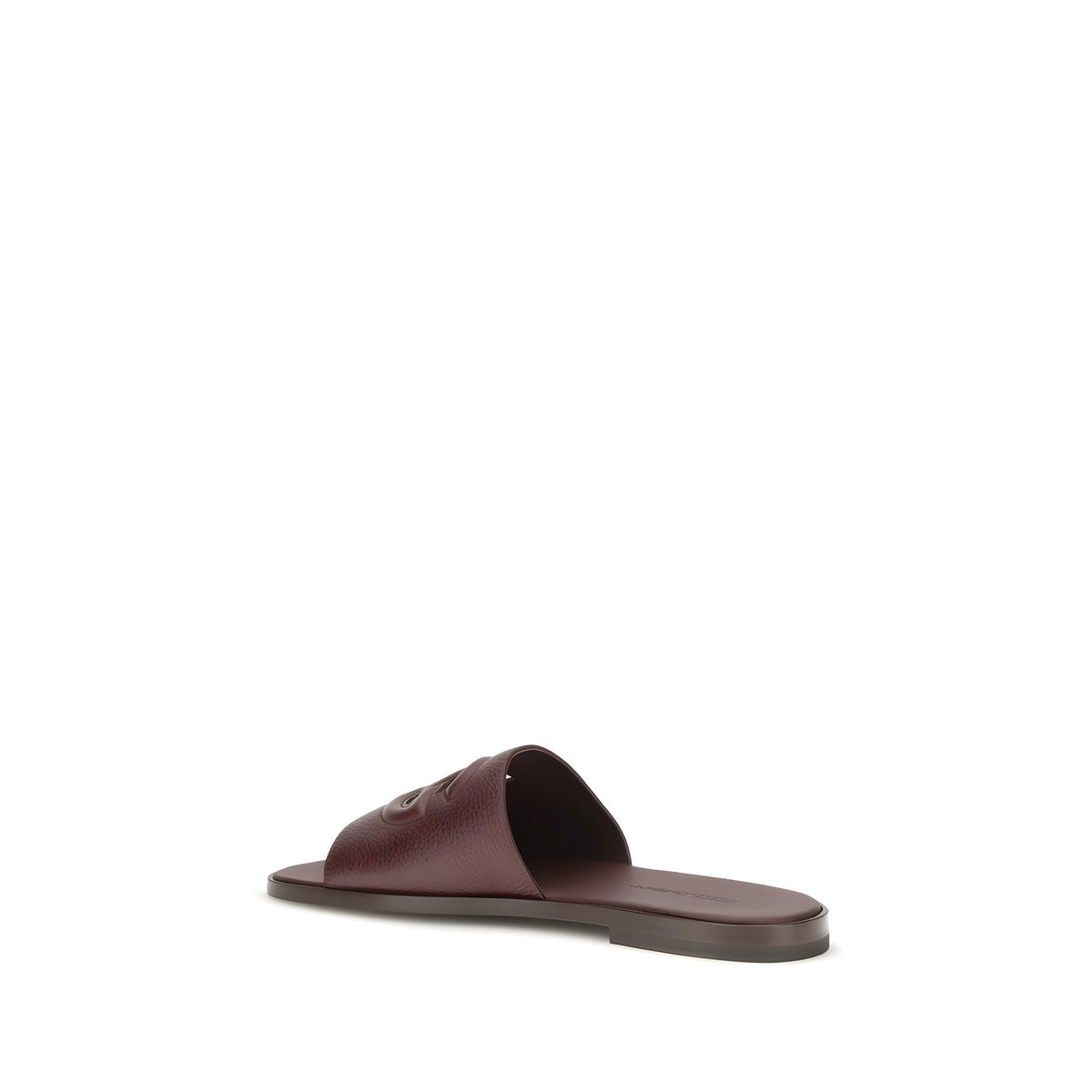 Dolce & Gabbana Brown Leather Flat Sandals