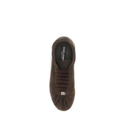 Dolce & Gabbana Brown Suede Leather Low Top Sneakers
