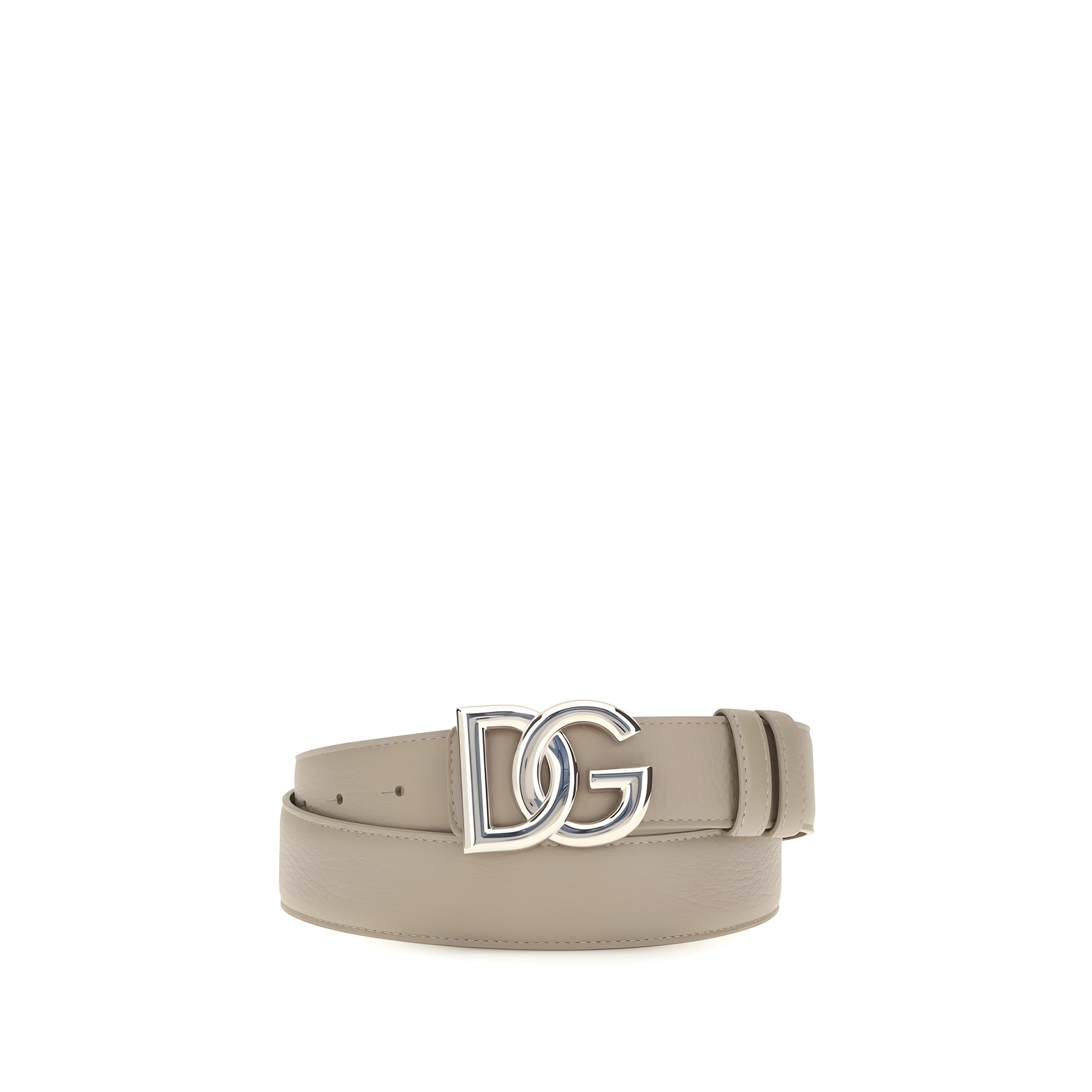Dolce & Gabbana Gray Calf Leather Regular Belt
