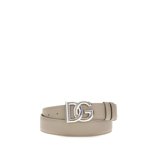 Dolce & Gabbana Gray Calf Leather Regular Belt