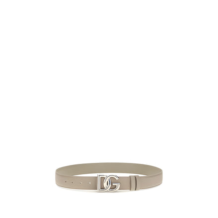 Dolce & Gabbana Gray Calf Leather Regular Belt