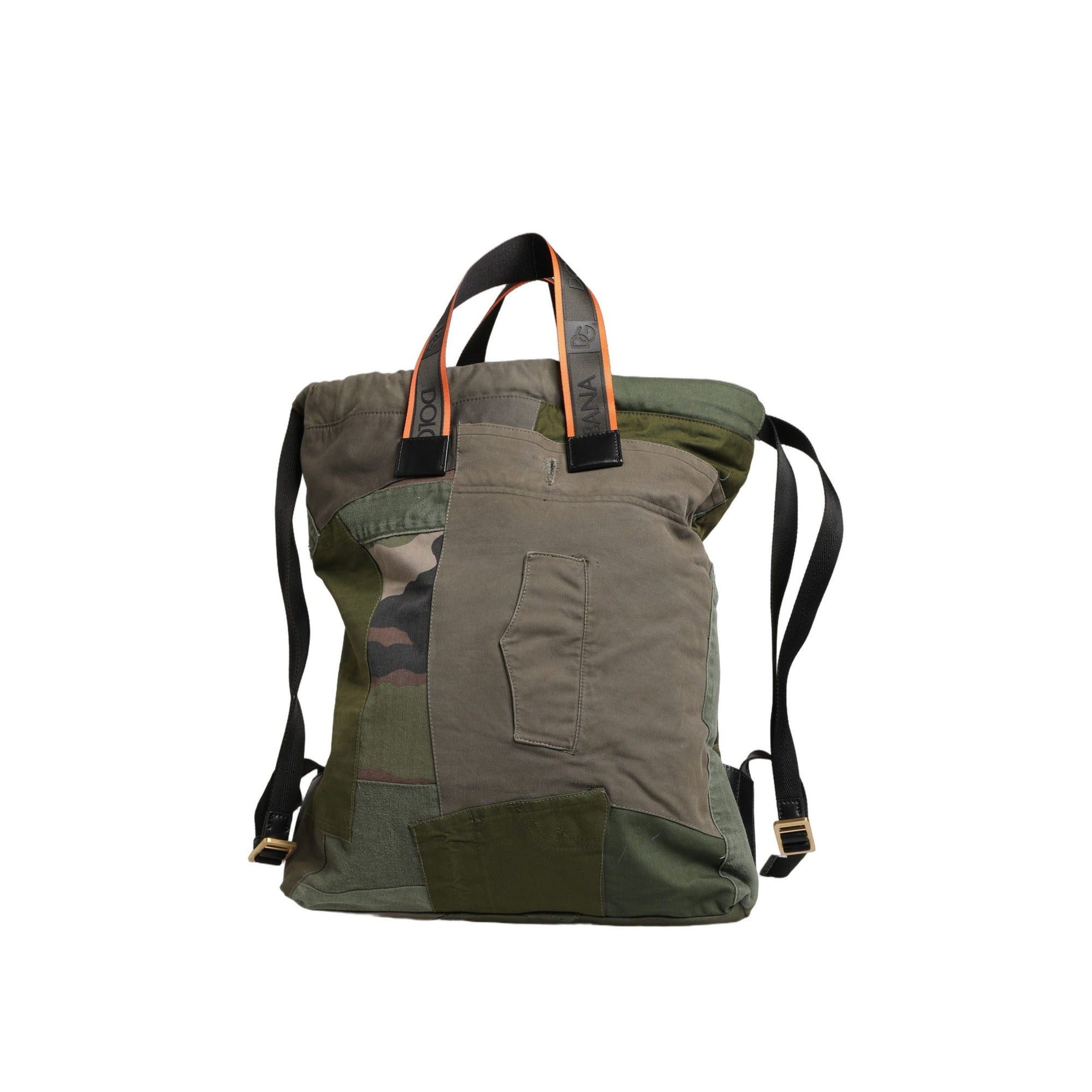 Dolce & Gabbana Military Green Patchwork Backpack