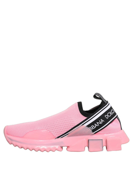 Dolce & Gabbana Pink Sorrento Slip-On Low Top Sneakers