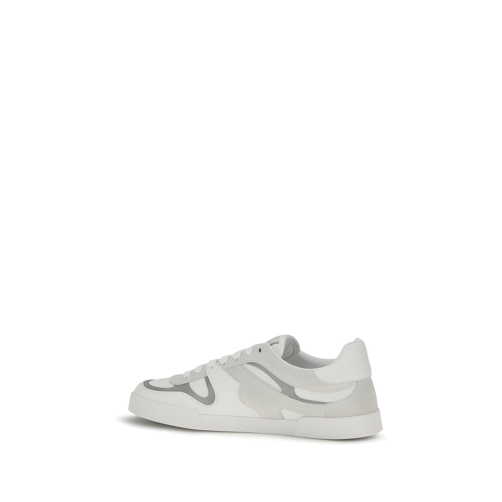 Dolce & Gabbana White Calf Leather Low Top Sneakers